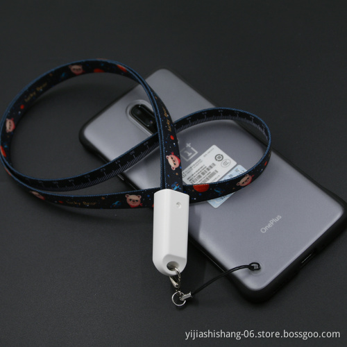 Yijiashishang Black Dual Sided Silk Printing Logo Lanyard USB Charger Cable 3 in 1 Lanyard USB Cable